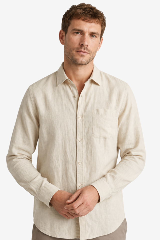 VALERIQUE | Chemise Manches Longues en Lin Léger pour Homme – Style Décontracté