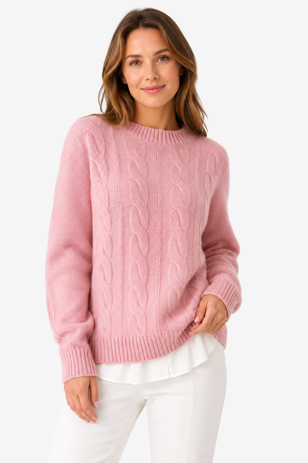 VALERIQUE | Pull en Maille Torsadée pour Femme – Col Rond Manches Longues Design Confortable