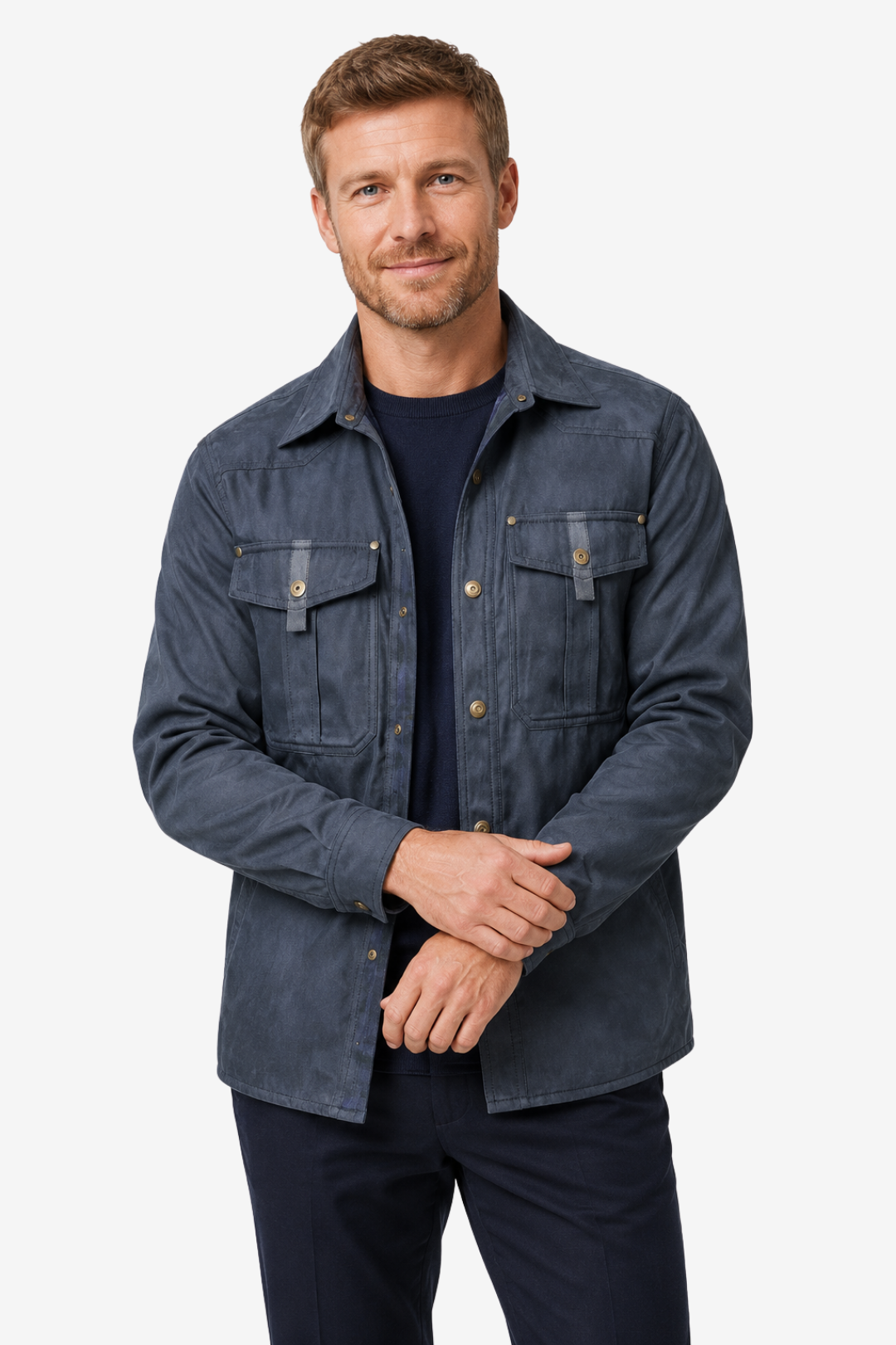 VALERIQUE | Veste Cargo en Coton pour Homme – Col Revers et Coupe Classique