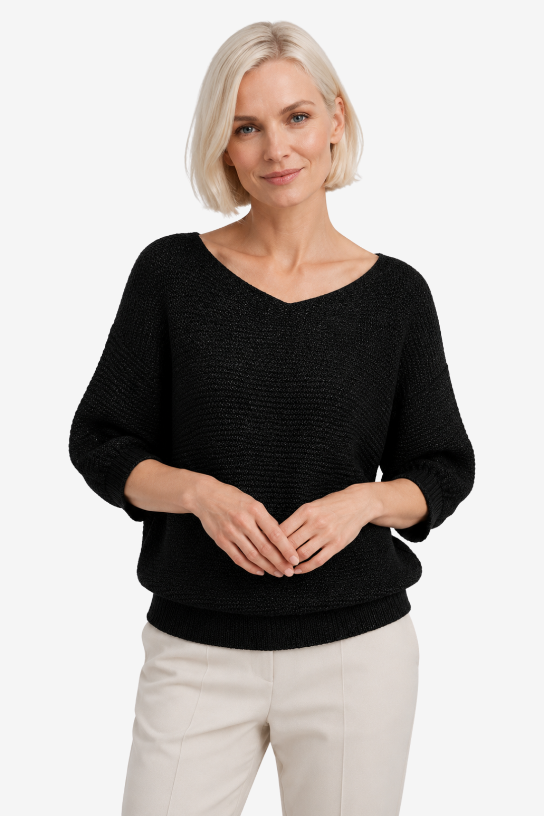 VALERIQUE | Pull en maille à manches longues pour femme – Col rond et coupe décontractée