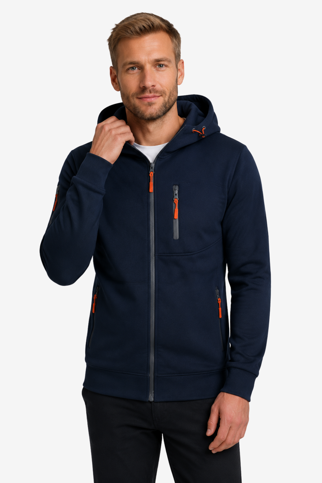 VALERIQUE | Veste polaire zippée pour homme – Modèle à capuche avec plusieurs poches zippées