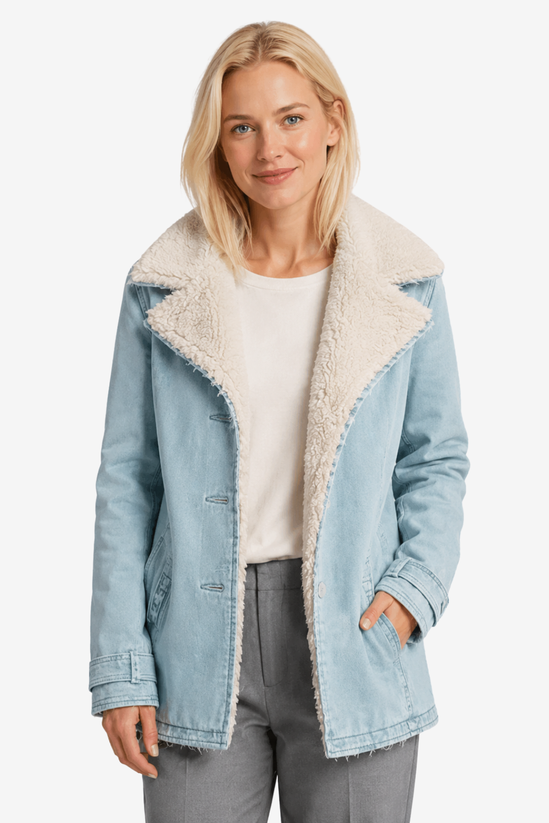 VALERIQUE | Manteau d’hiver à manches longues pour femme – Doublure polaire et fermeture boutonnée