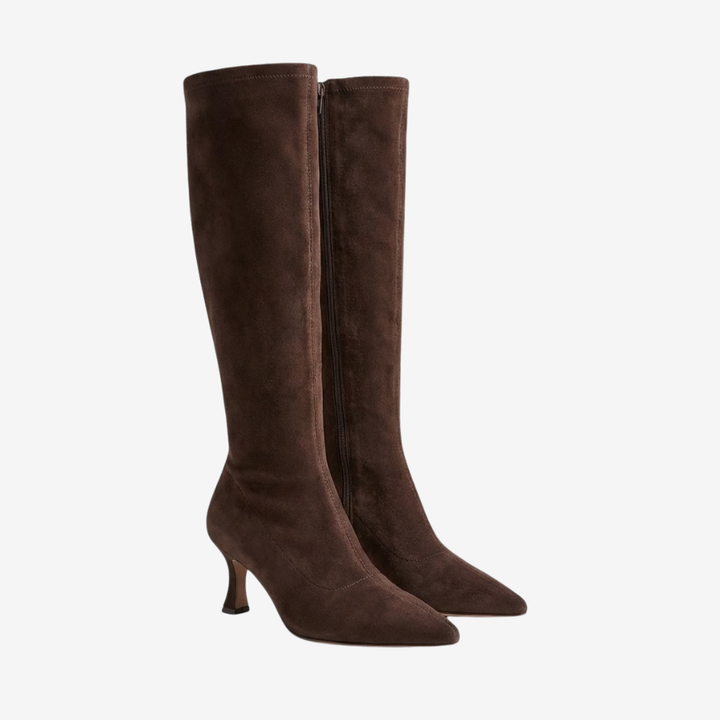 VALERIQUE | Cuissardes à Talons en Daim pour Femme – Élégance Haute