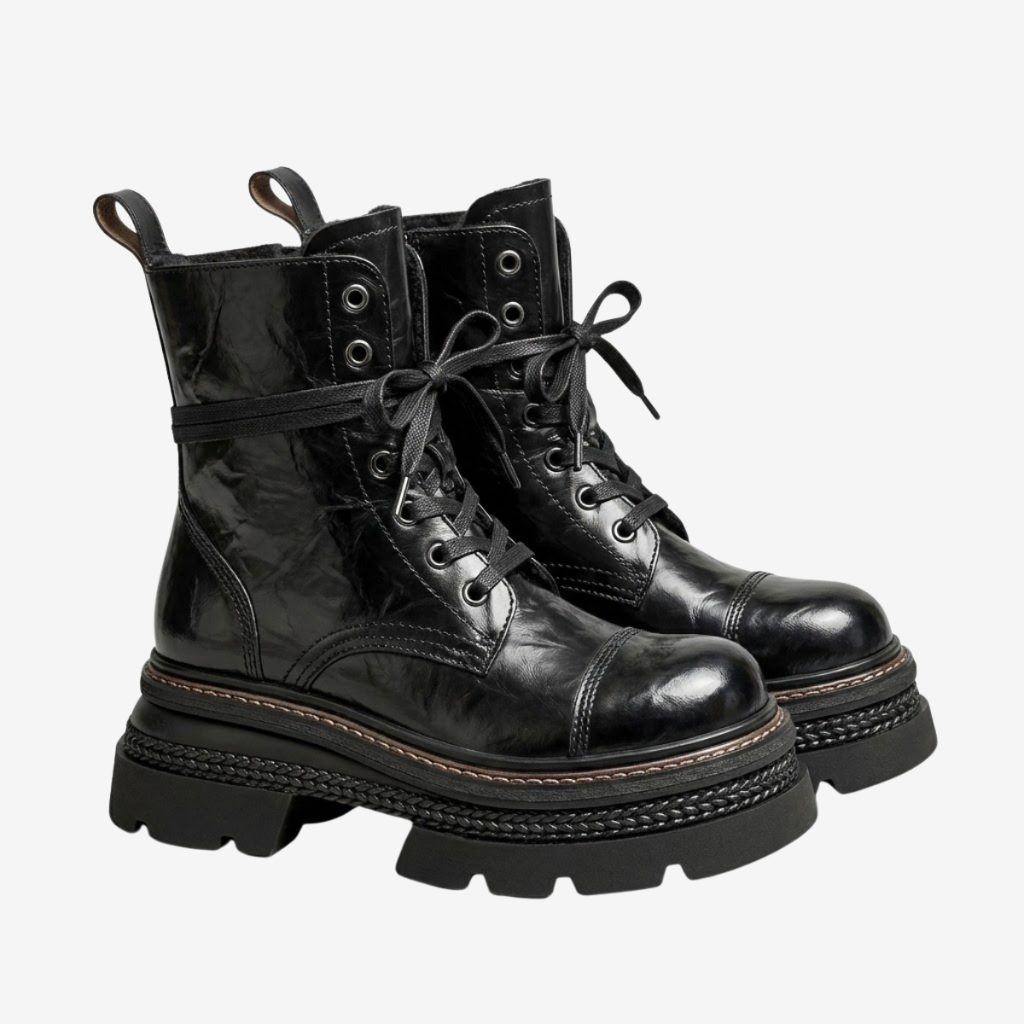 VALERIQUE | Bottes d’Hiver à Plateforme pour Femme – Style Lacé Élégant
