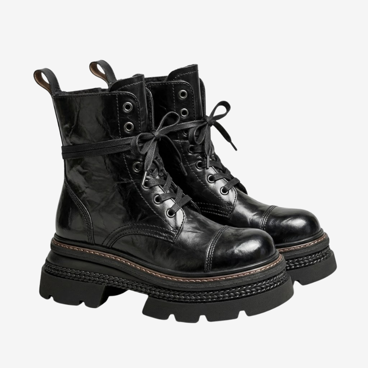 VALERIQUE | Bottes d’Hiver à Plateforme pour Femme – Style Lacé Élégant