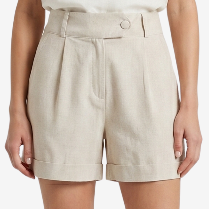 VALERIQUE | Short Tailleur Taille Haute pour Femme - Beige, Gris et Noir