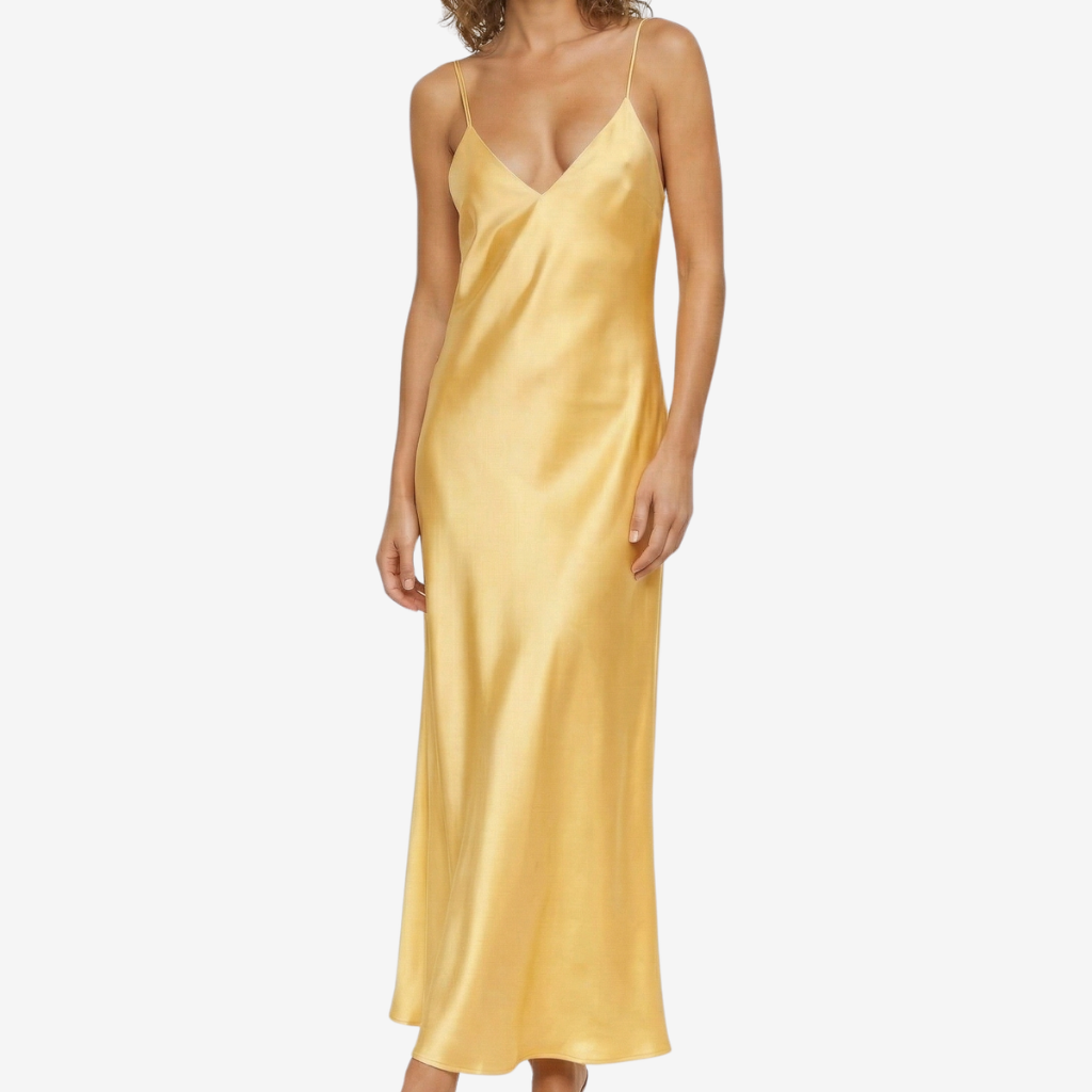 VALERIQUE | Femme Robe longue à fines bretelles coupe fluide style décontracté