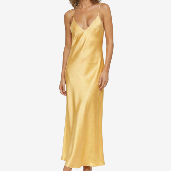 VALERIQUE | Femme Robe longue à fines bretelles coupe fluide style décontracté