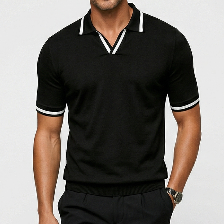 VALERIQUE | Homme Polo en coton coupe ajustée manches courtes col contrasté style décontracté