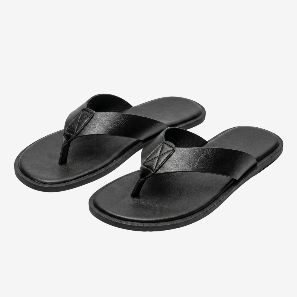 VALERIQUE | Sandales Plates en Similicuir pour Homme