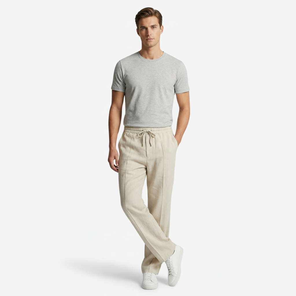 VALERIQUE | Homme Pantalon Décontracté - Taille Élastiquée avec Cordon de Serrage, Poches Latérales