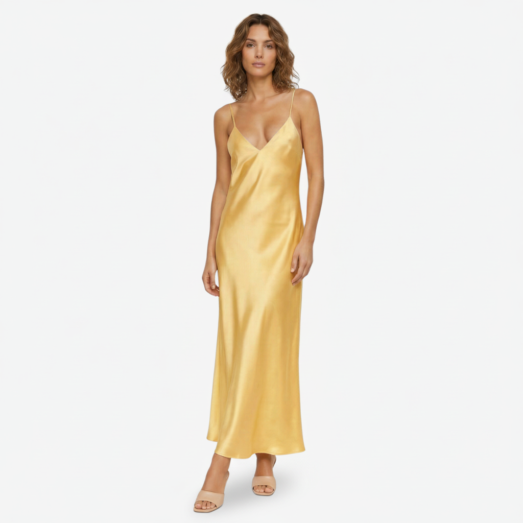 VALERIQUE | Femme Robe longue à fines bretelles coupe fluide style décontracté