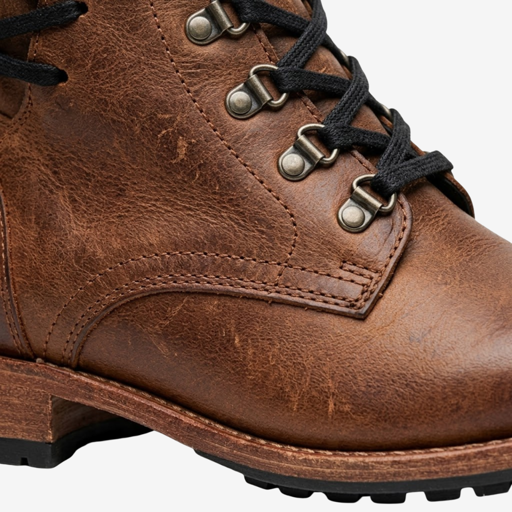 VALERIQUE | Femme bottines café à lacets avec talon bloc et bout rond