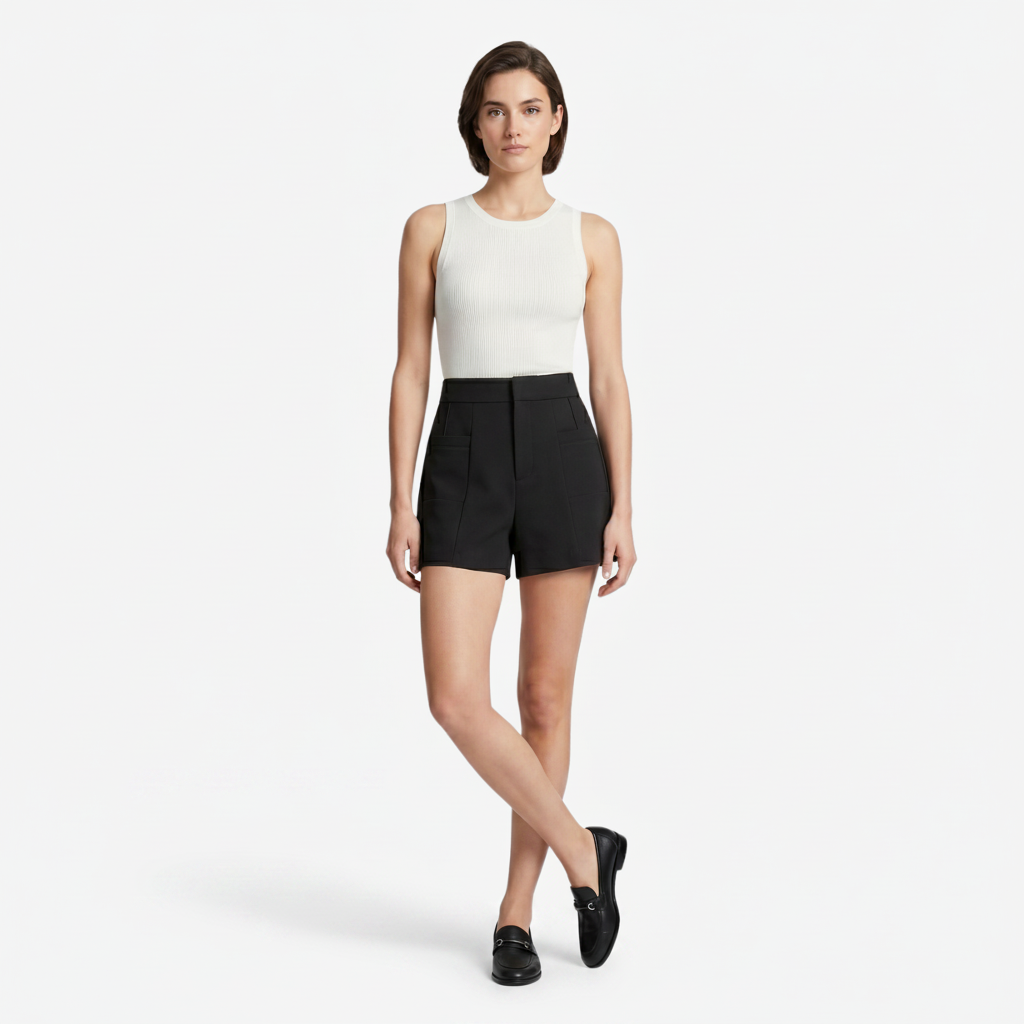 VALERIQUE | Short Tailleur Slim pour Femme - Noir