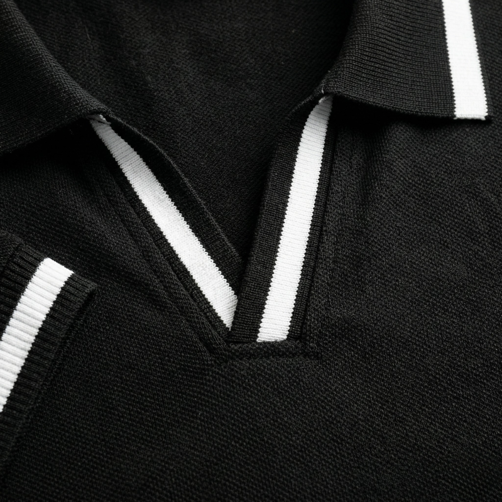 VALERIQUE | Homme Polo en coton coupe ajustée manches courtes col contrasté style décontracté