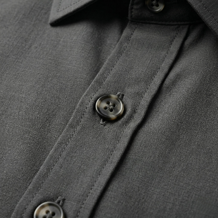 VALERIQUE | Homme Chemise en coton coupe ajustée manches longues style décontracté