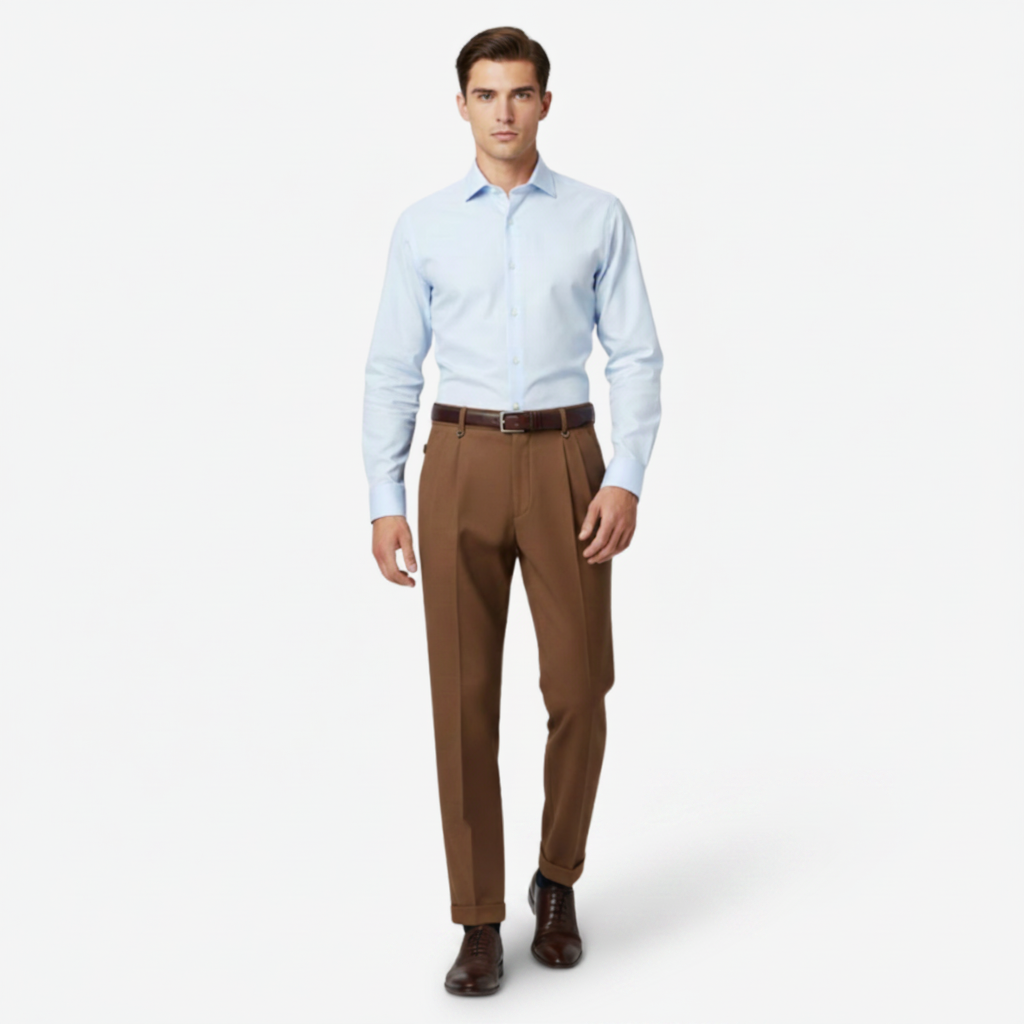 VALERIQUE | Pantalon Homme Plissé Coupe Slim – Confort Tailleur Raffiné