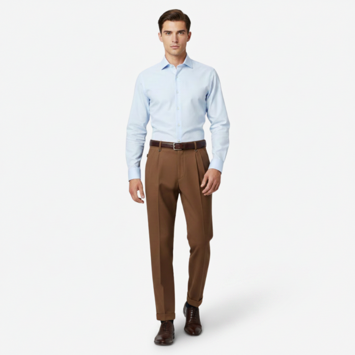 VALERIQUE | Pantalon Homme Plissé Coupe Slim – Confort Tailleur Raffiné