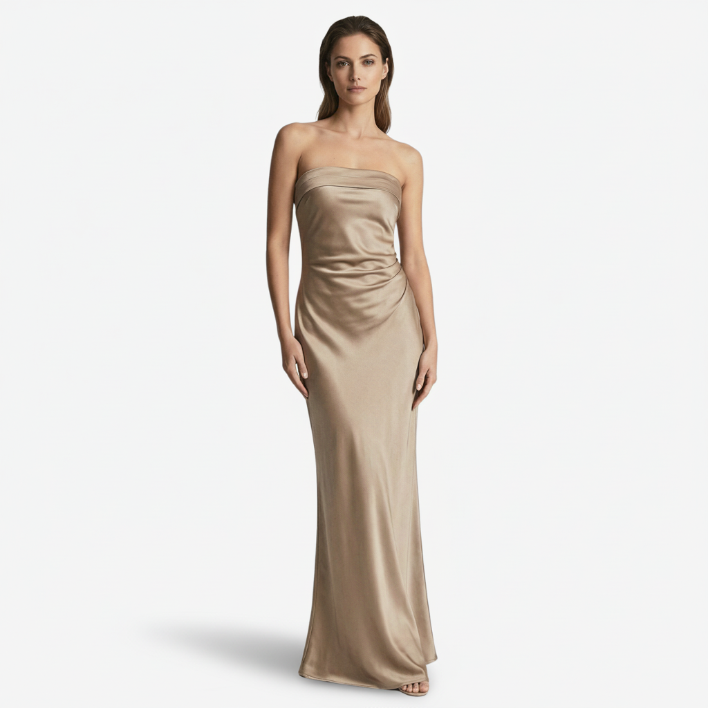 VALERIQUE | Femme Robe longue bustier coupe ajustée style fluide