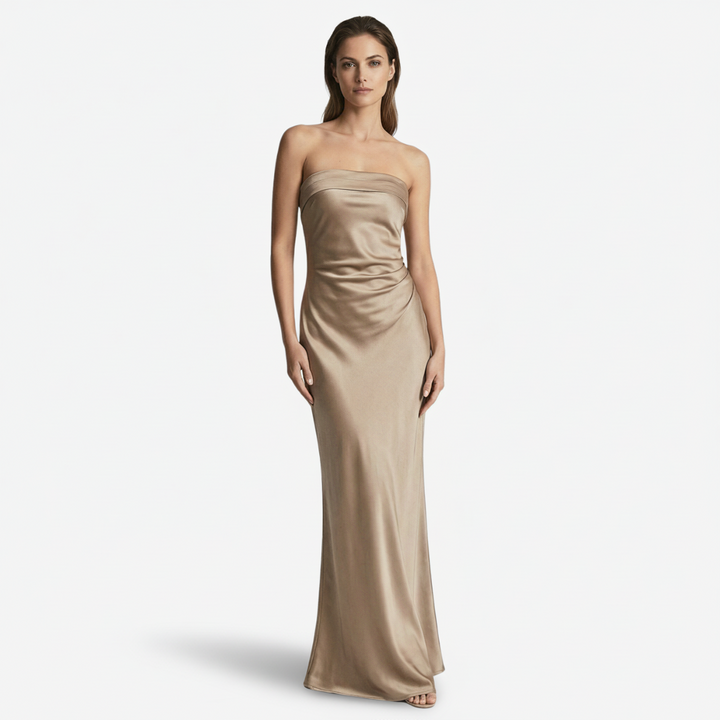 VALERIQUE | Femme Robe longue bustier coupe ajustée style fluide