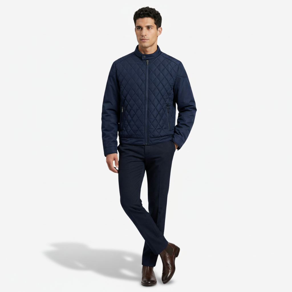 VALERIQUE | Homme Veste matelassée coupe ajustée col montant style moderne
