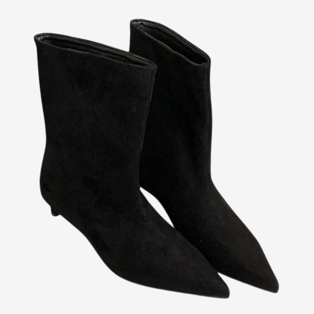 VALERIQUE | Bottines à Talon Pointu en Daim Femme - Café, Kaki et Noir