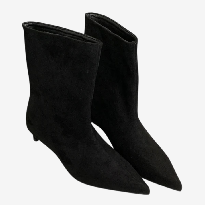 VALERIQUE | Bottines à Talon Pointu en Daim Femme - Café, Kaki et Noir