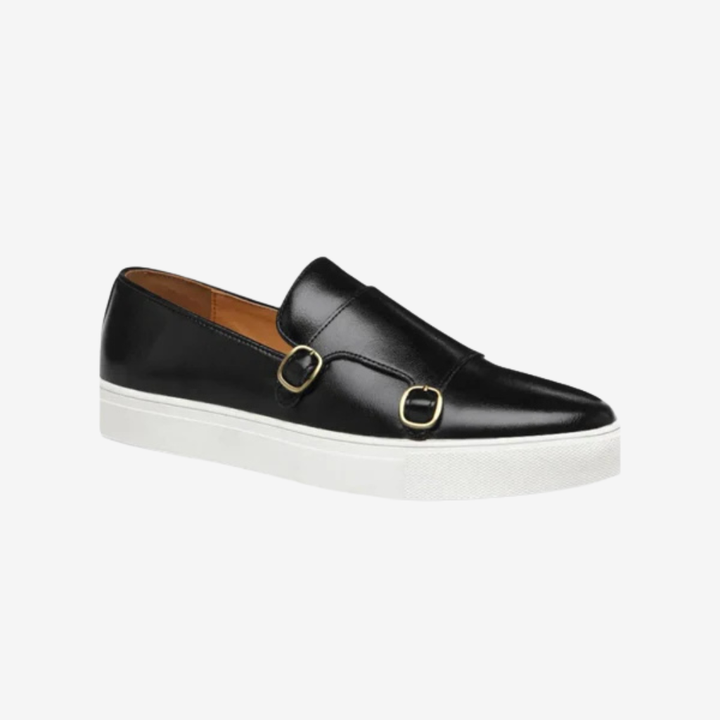 VALERIQUE | Chaussures à Double Boucle pour Homme - Café et Noir