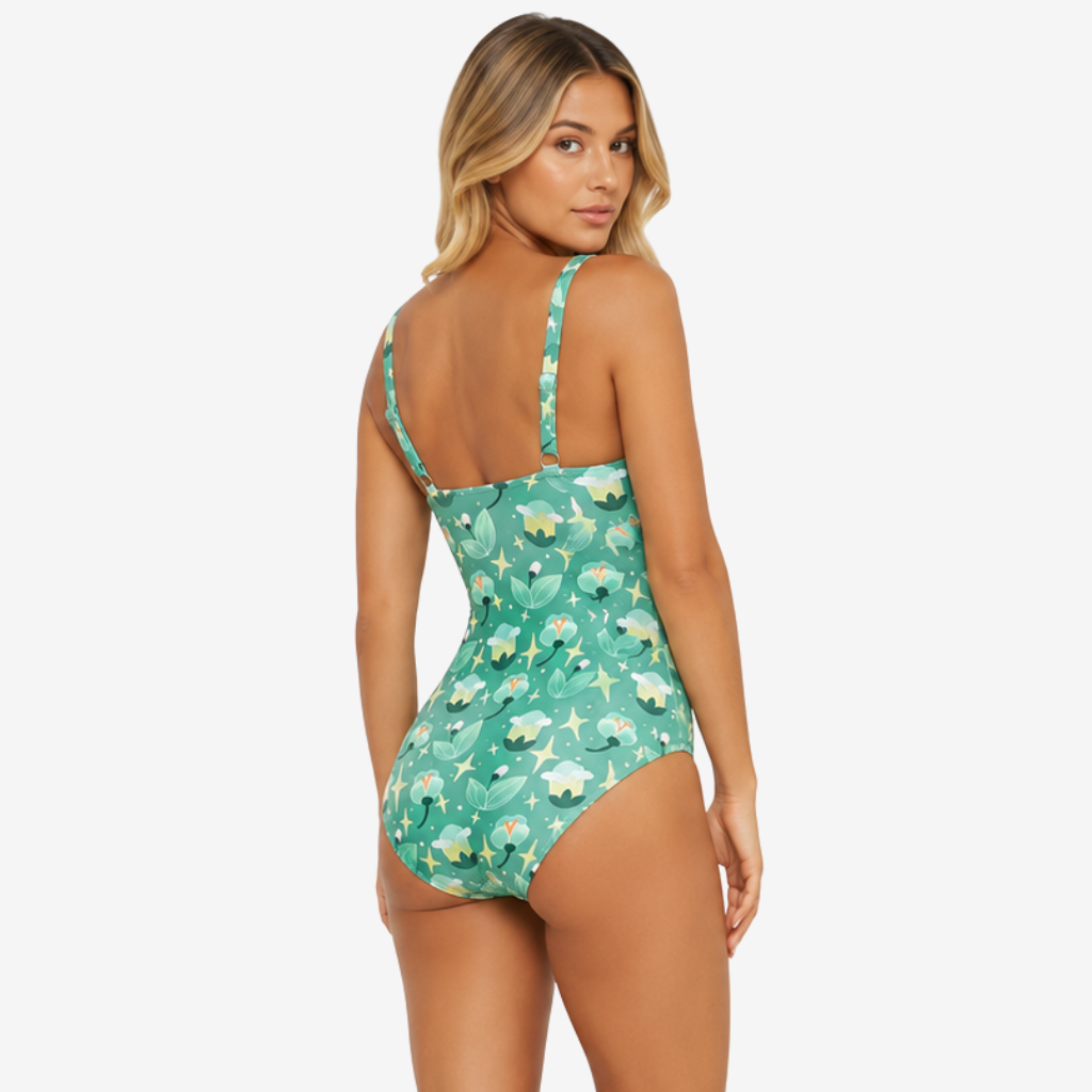 VALERIQUE | Maillot de Bain Une Pièce Femme Fleuri – Effet Froncé Gainant Coupe Slim Fit