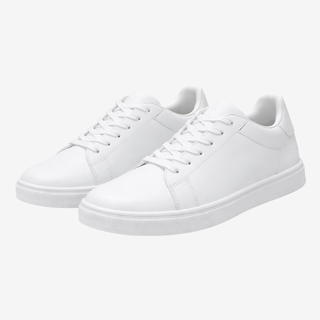 VALERIQUE | Baskets Basses Blanches à Lacets avec Détail Vert – Style Minimaliste