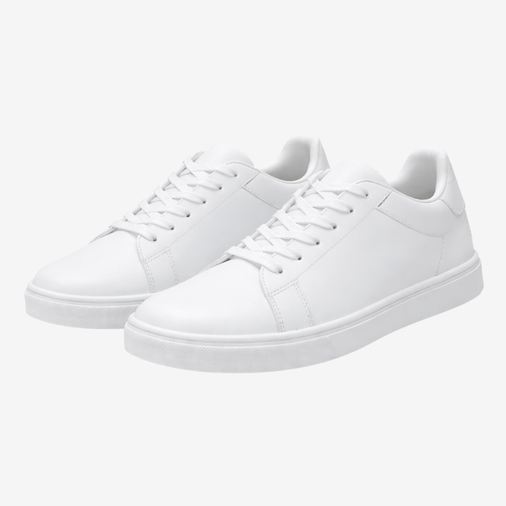 VALERIQUE | Baskets Basses Blanches à Lacets avec Détail Vert – Style Minimaliste