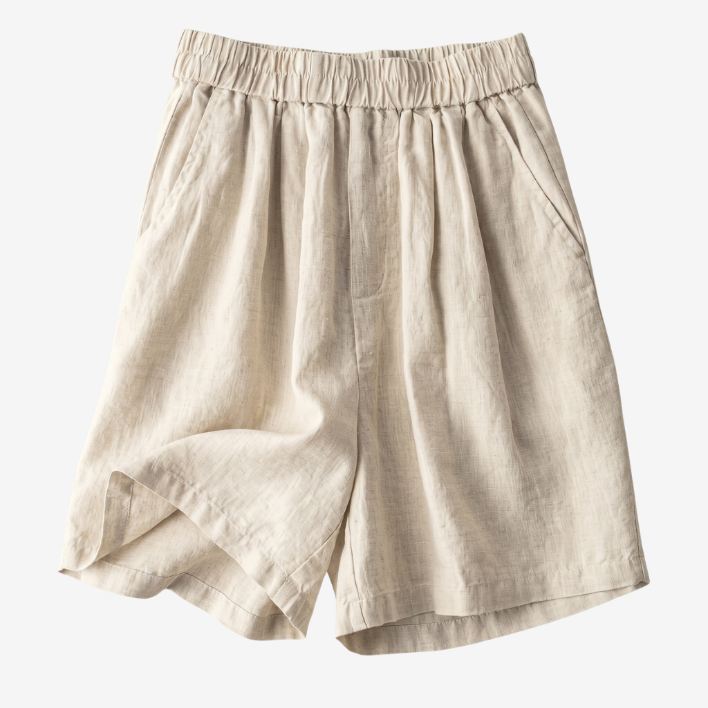 VALERIQUE | Short en Lin pour Femme - Beige et Noir