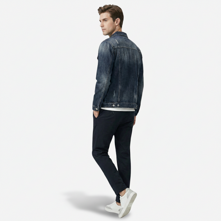 VALERIQUE | Homme Veste en denim coupe ajustée style décontracté