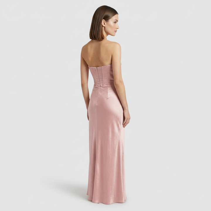 VALERIQUE | Femme Robe longue bustier coupe ajustée style fluide