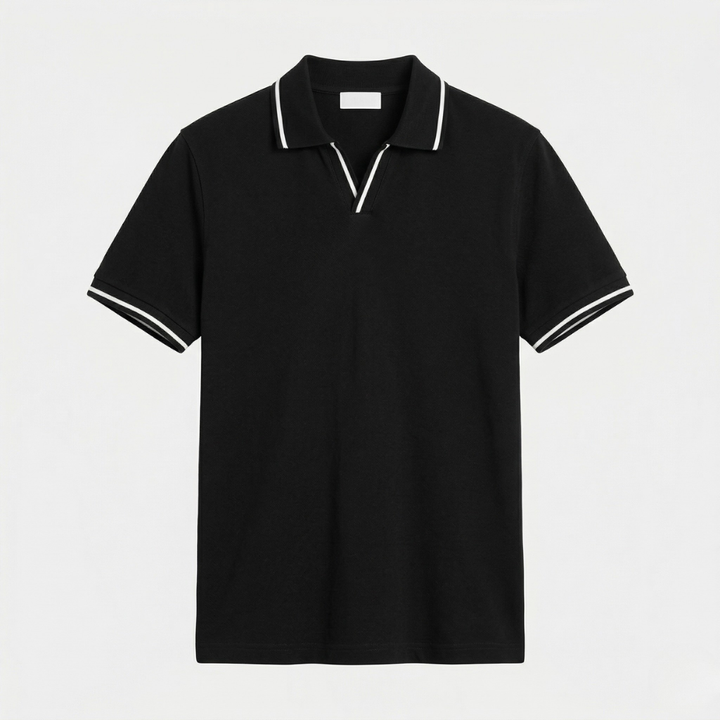 VALERIQUE | Homme Polo en coton coupe ajustée manches courtes col contrasté style décontracté