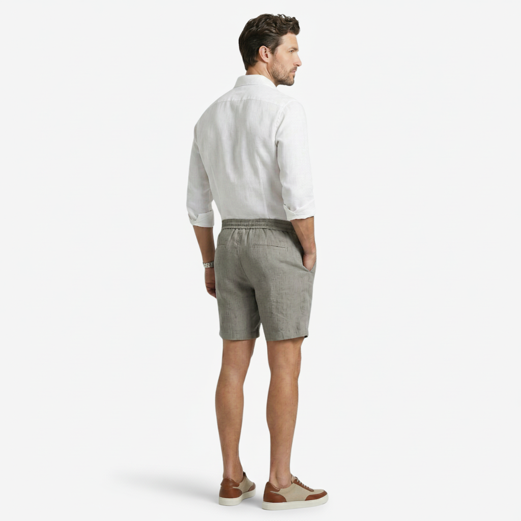VALERIQUE | Homme Chino Short Décontracté en Mousseline - Taille Élastiquée avec Cordon de Serrage, Poches Latérales