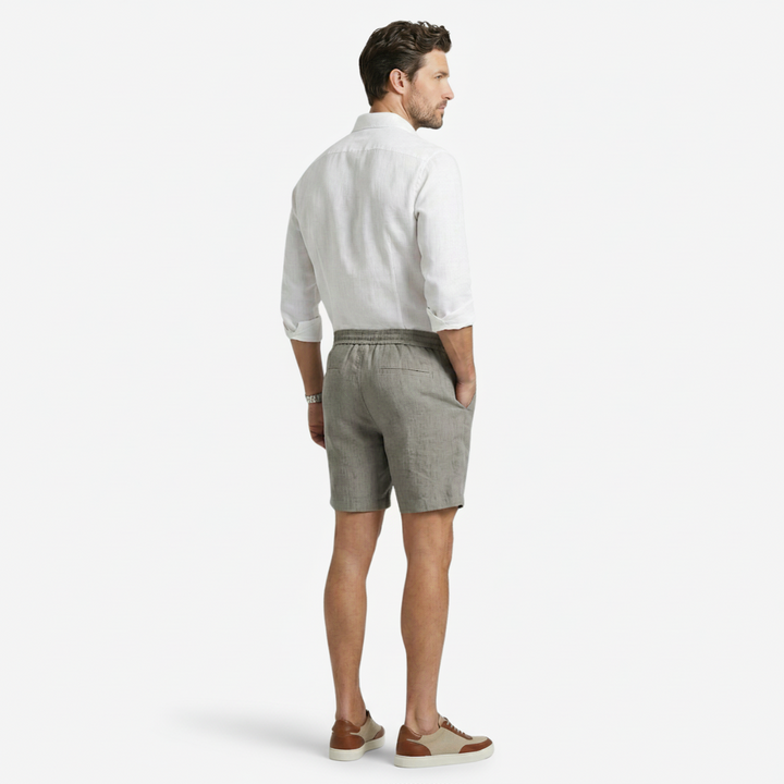 VALERIQUE | Homme Chino Short Décontracté en Mousseline - Taille Élastiquée avec Cordon de Serrage, Poches Latérales