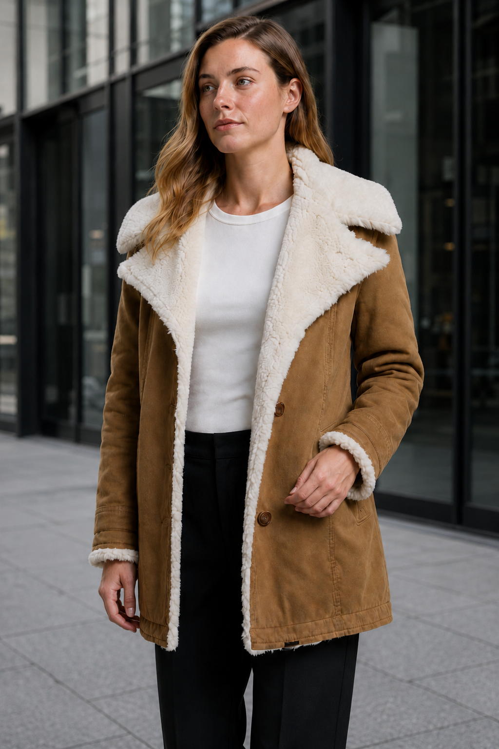 VALERIQUE | Manteau d’hiver à manches longues pour femme – Doublure polaire et fermeture boutonnée