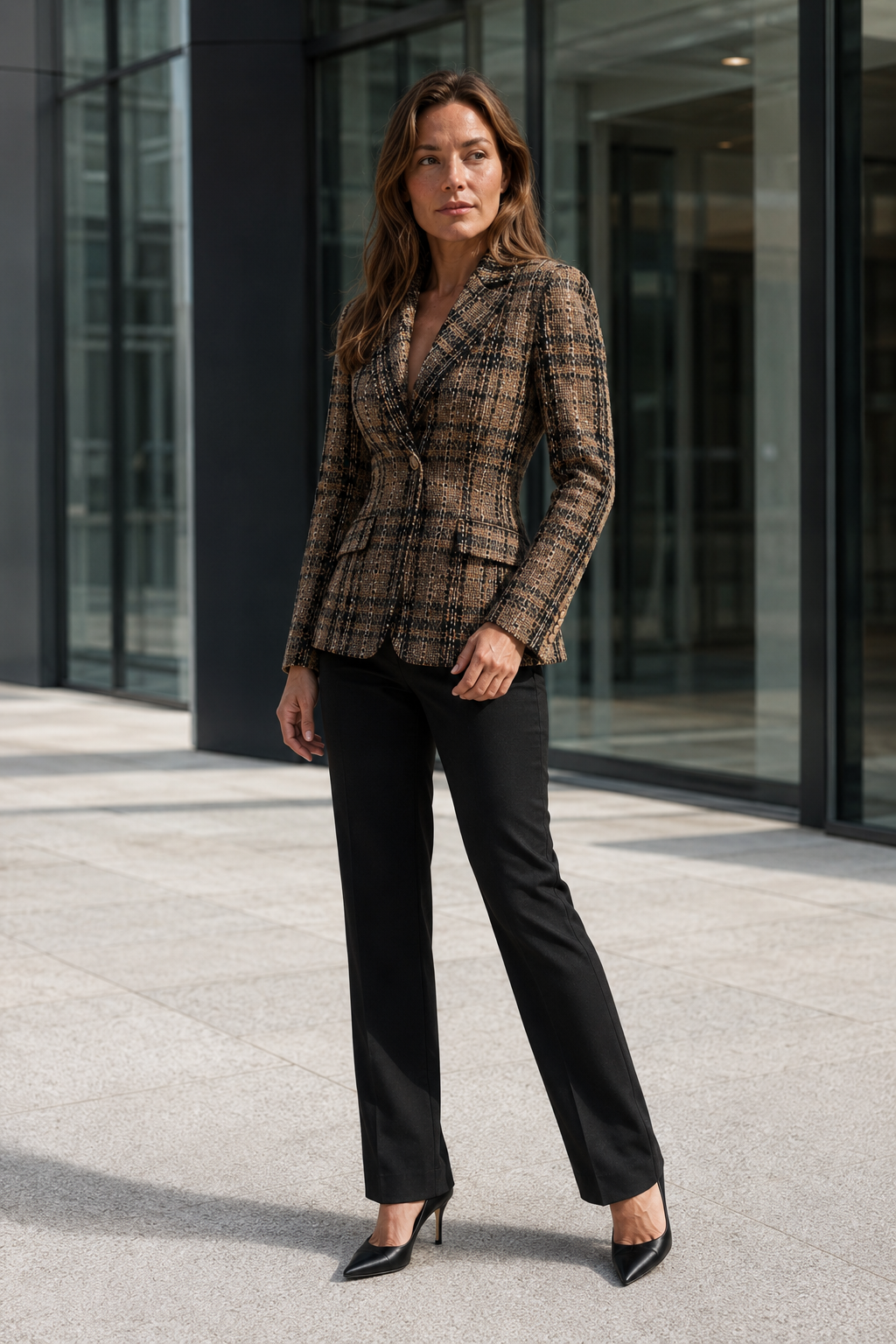 VALERIQUE | Blazer cintré pour femme – Fermeture à un bouton et col à revers