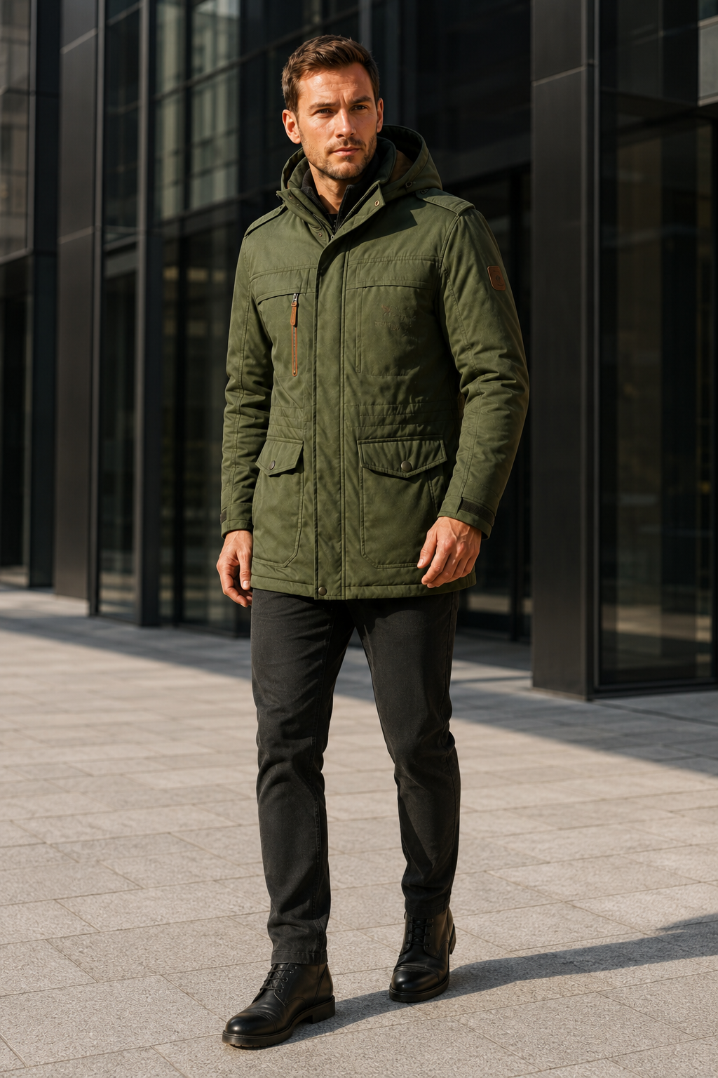 VALERIQUE | Parka mi-longue pour homme – Capuche et fermeture zippée