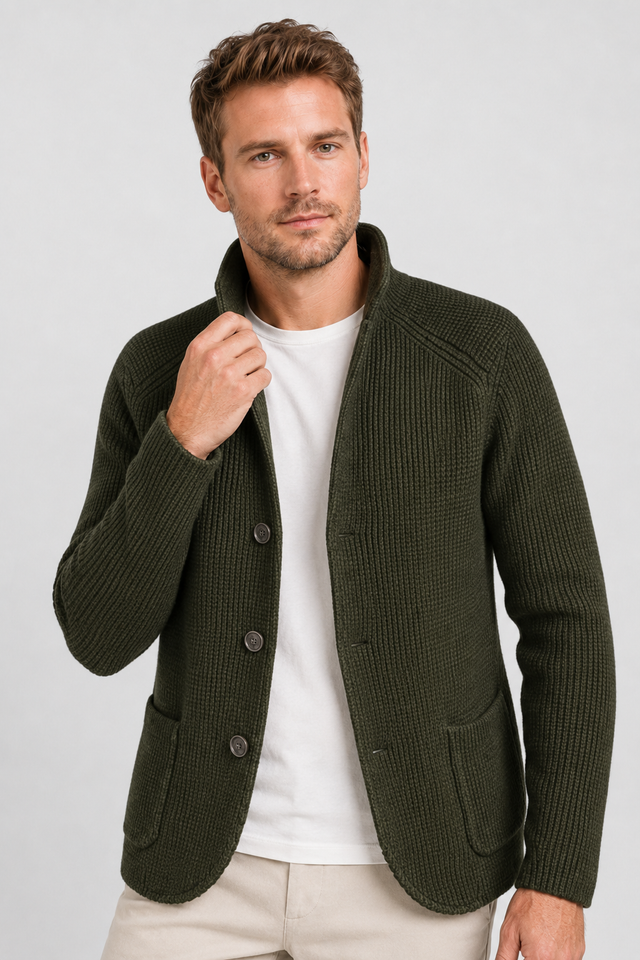 VALERIQUE | Blazer Cardigan en Maille pour Homme – Élégant à Boutons