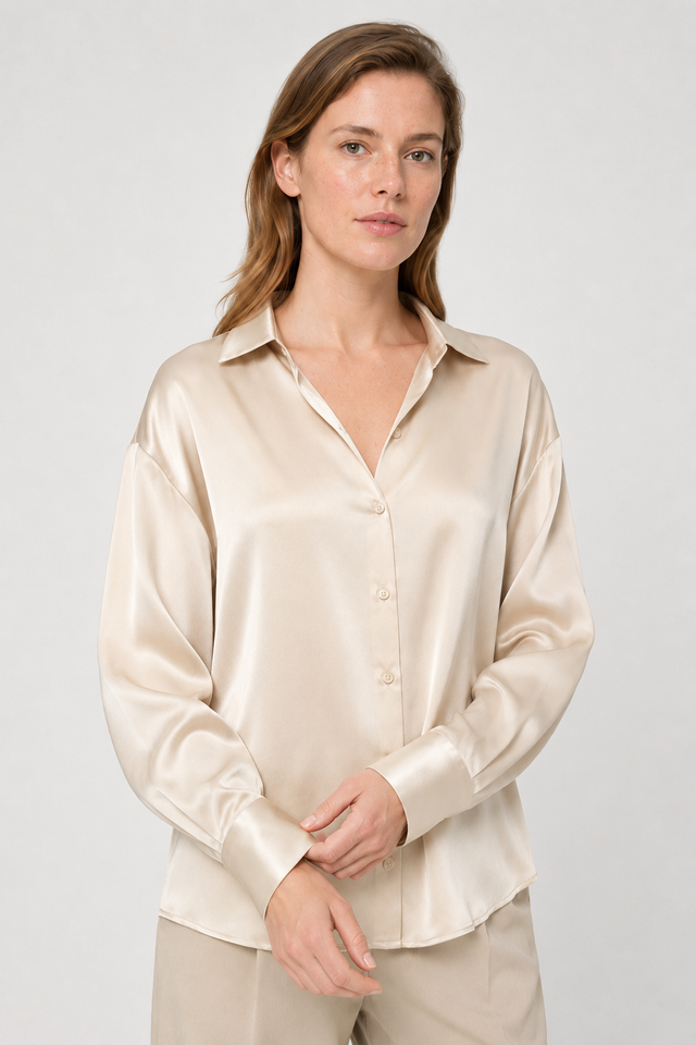 VALERIQUE | Blouse en Satin de Soie pour Femme – Douceur Élégante