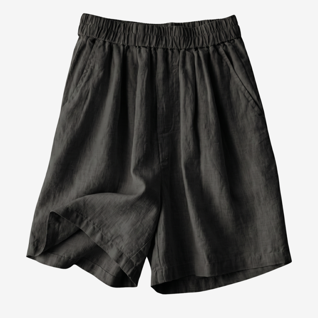 VALERIQUE | Short en Lin pour Femme - Beige et Noir