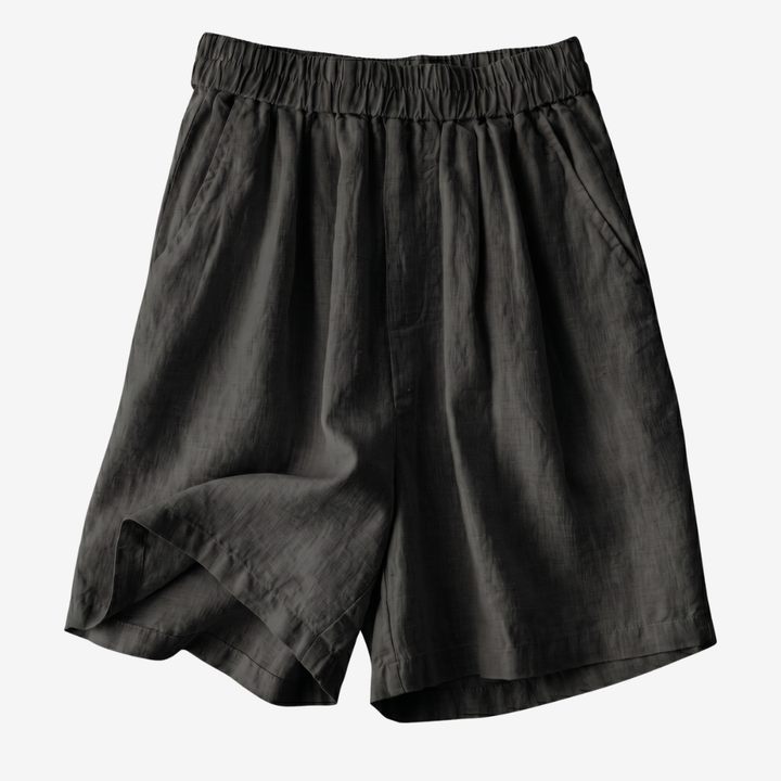 VALERIQUE | Short en Lin pour Femme - Beige et Noir
