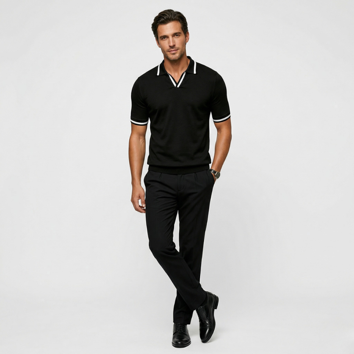 VALERIQUE | Homme Polo en coton coupe ajustée manches courtes col contrasté style décontracté