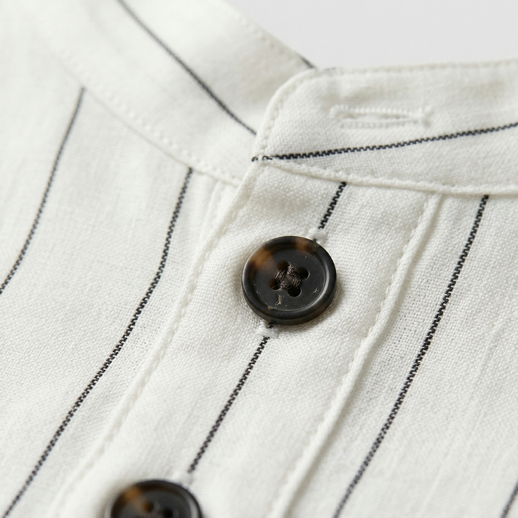 VALERIQUE | Homme Chemise col officier rayée coupe ajustée style moderne