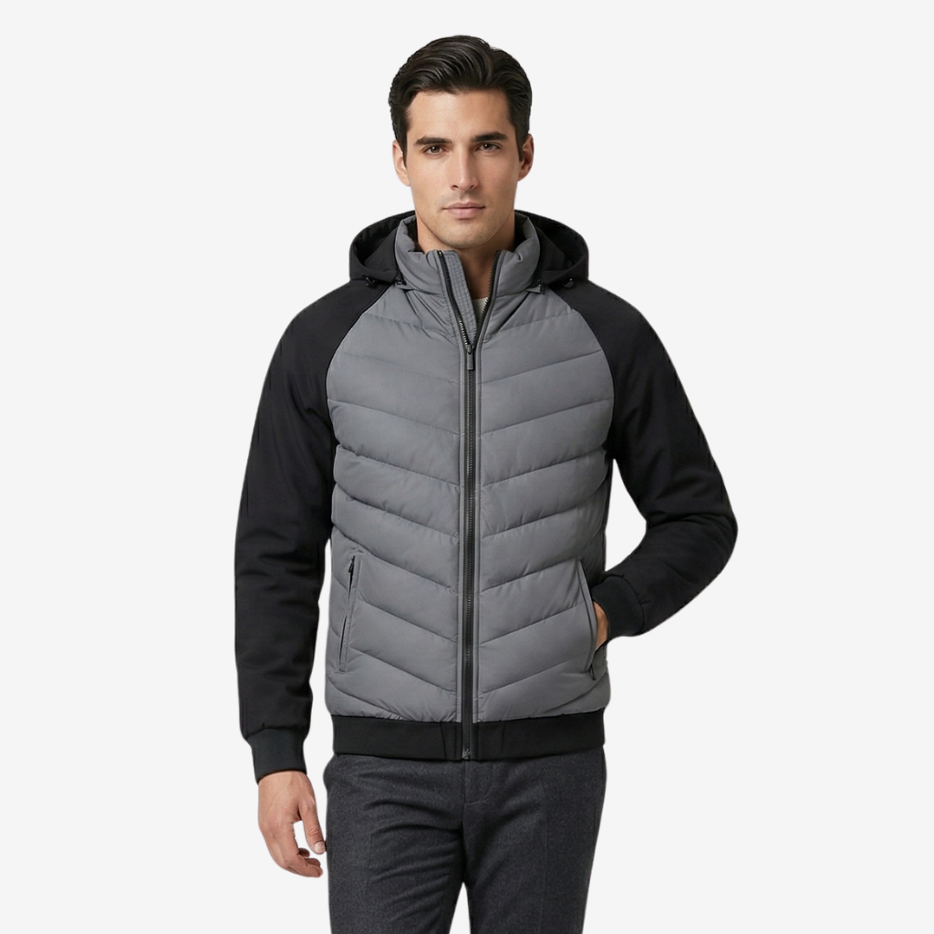 VALERIQUE | Homme Doudoune à capuche matelassée coupe ajustée style sportif