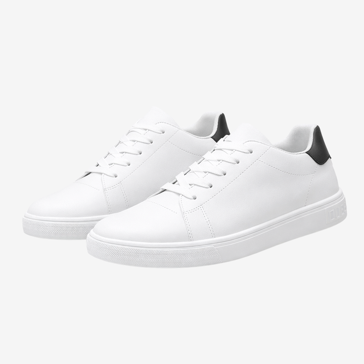 VALERIQUE | Baskets Basses Blanches à Lacets avec Détail Vert – Style Minimaliste