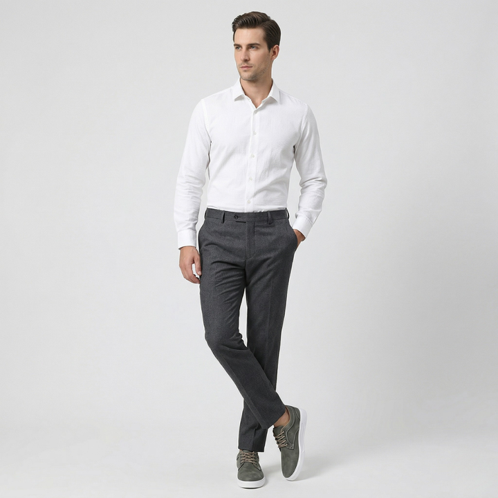 VALERIQUE | Homme baskets basses vert olive à lacets avec semelle blanche style minimaliste pour usage quotidien