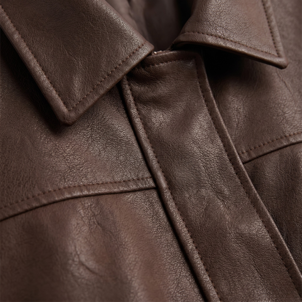 VALERIQUE | Veste Oversized en Cuir Femme - Café, Beige et Noir